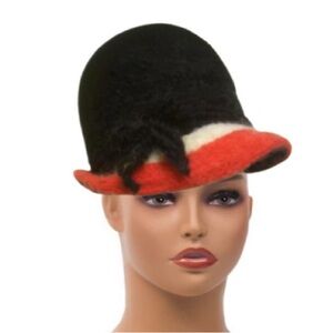 Yves Saint Laurent Stylish Grey Red Ivory  Wool Knit Hat 1970’s